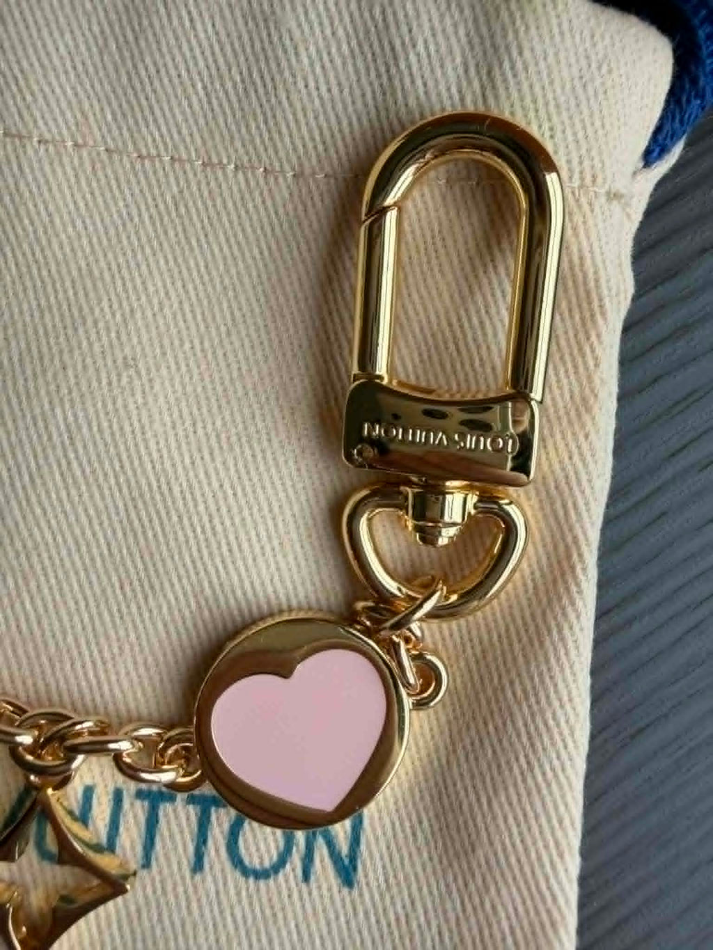 Louisa Pink Heart Bag Chain
