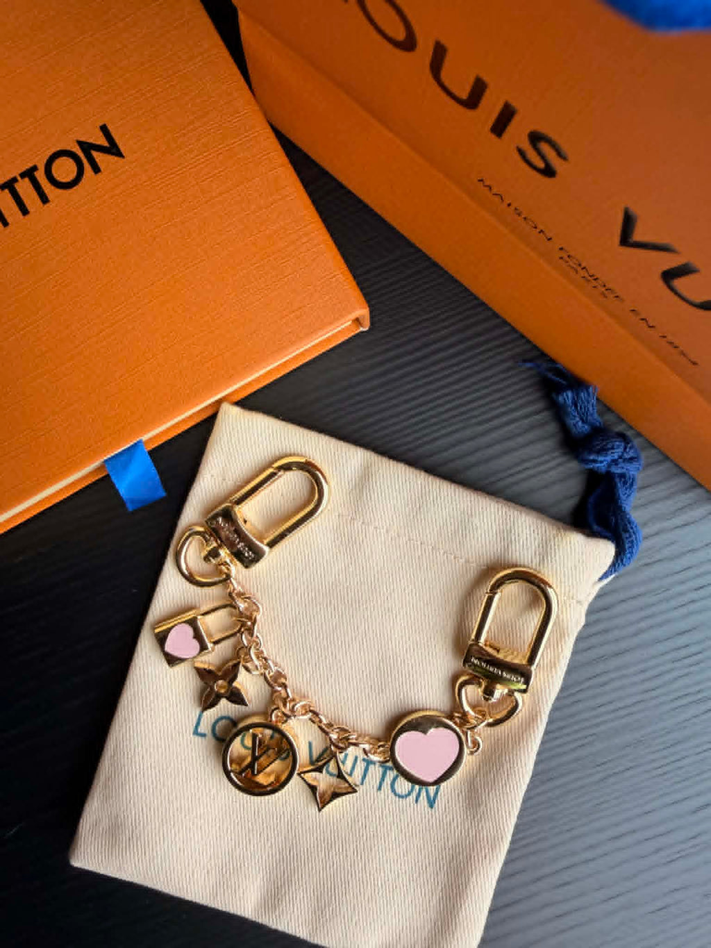 Louisa Pink Heart Bag Chain