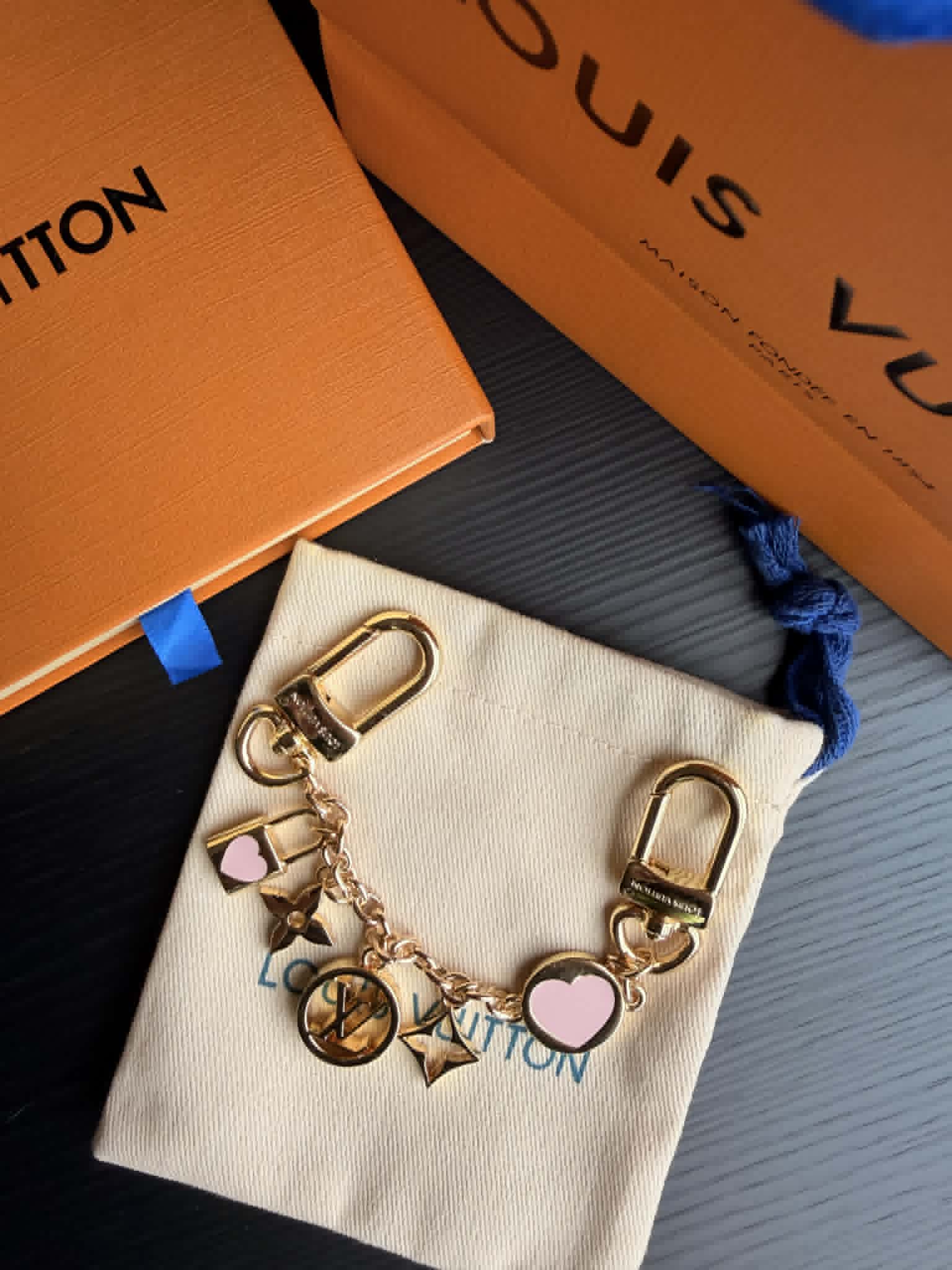 Louisa Pink Heart Bag Chain