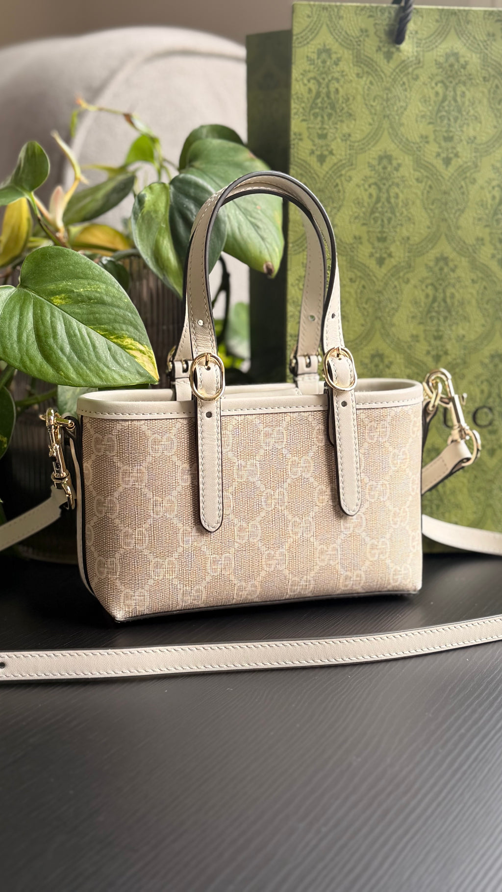 Mini Bag - White Emblem with Matching Purse