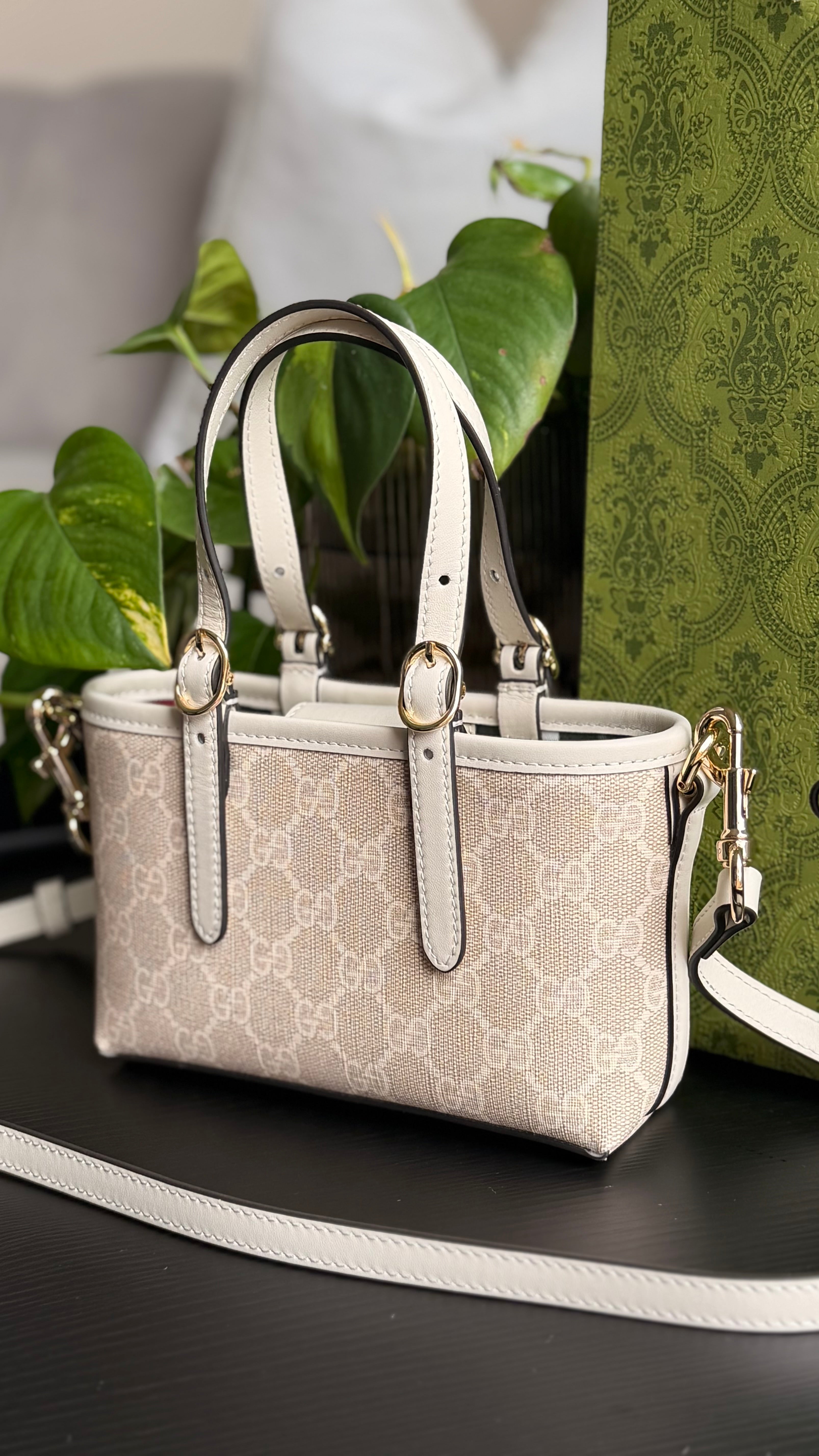 Mini Bag - White Emblem with Matching Purse